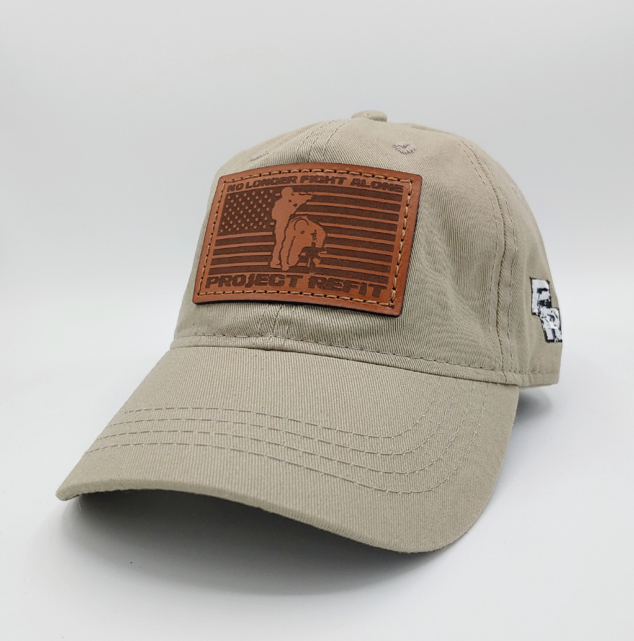 Khaki "Dad" Hat | Leather image 2