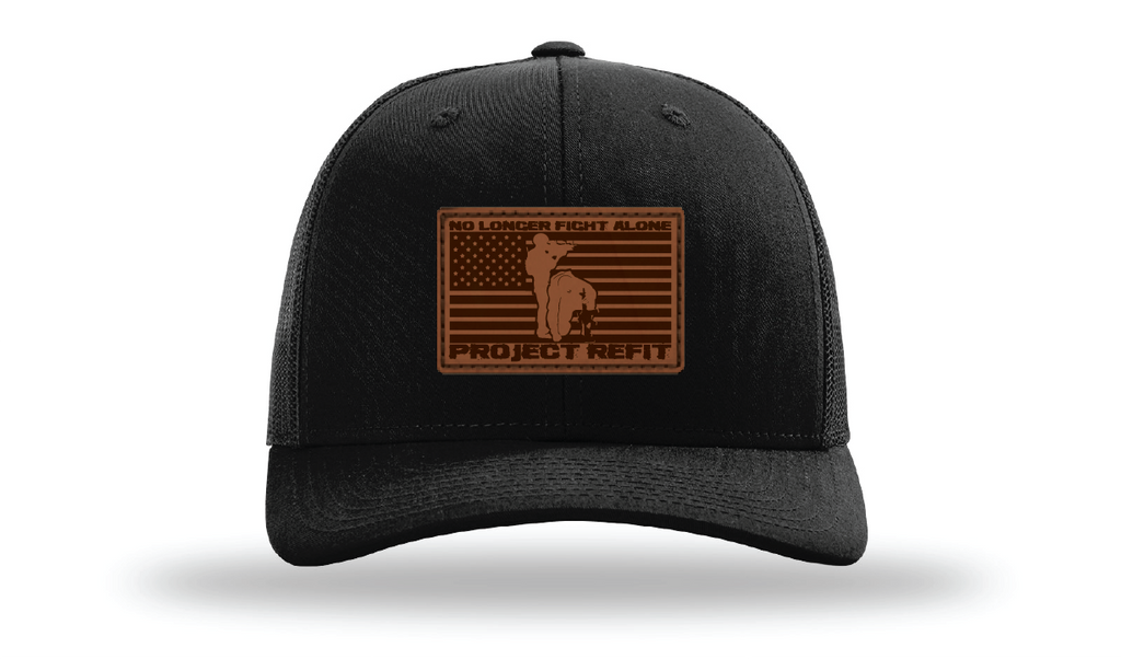 Project Refit Leather Patch & Black Trucker Hat