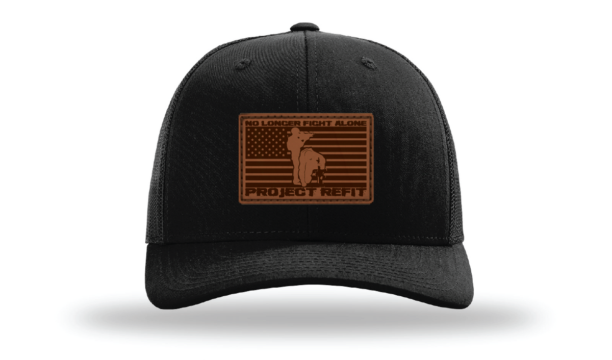 Project Refit Leather Patch & Black Trucker Hat
